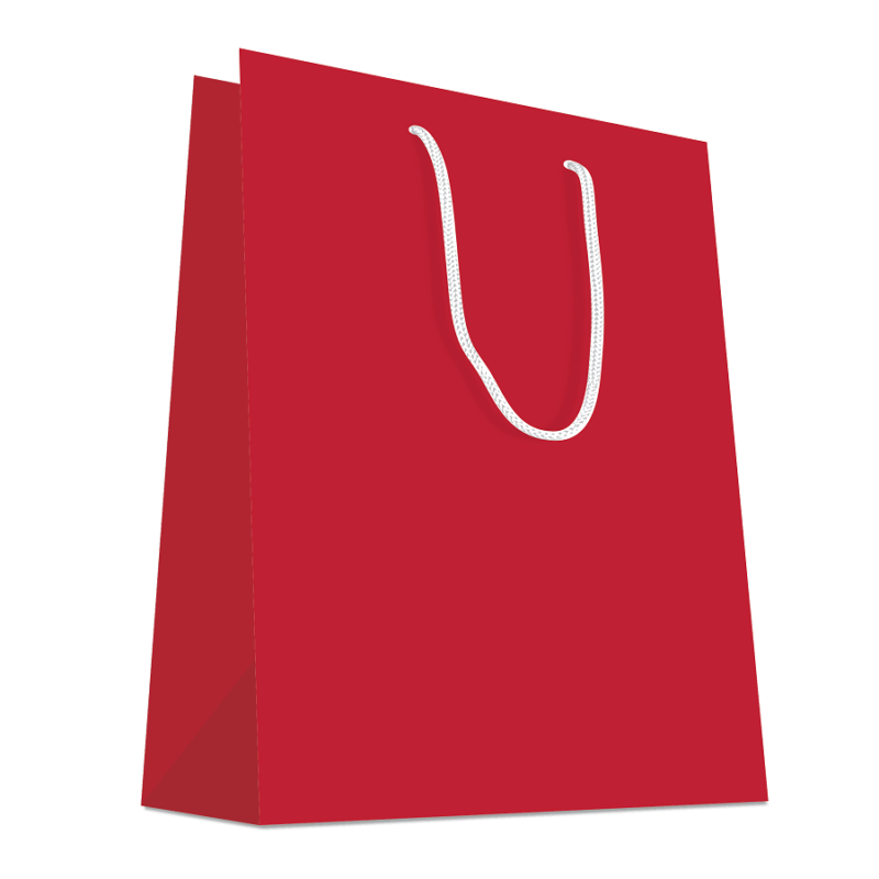 20 Sacs cabas luxe poignées cordelières Rouge