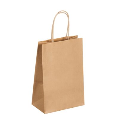 50 sacs kraft Brun Poignées Torsadées