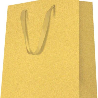 20 Sacs cabas luxe poignées ruban polyglitter uni Or  L26+P13xH32  200g