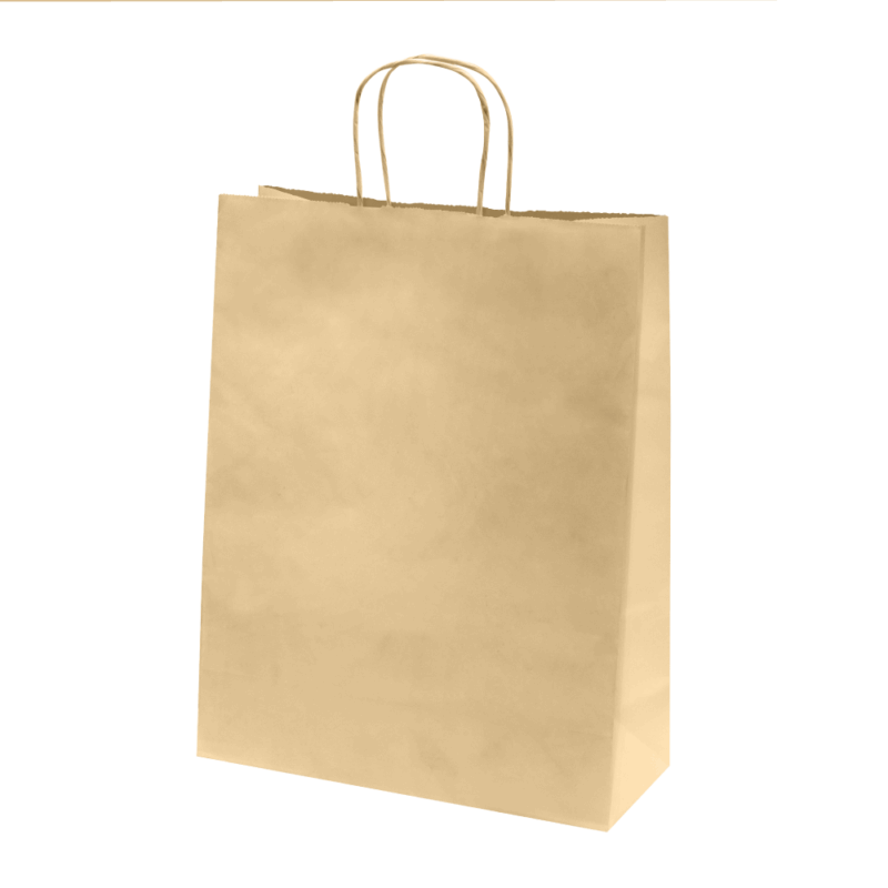 50 sacs kraft Brun Poignées Torsadées