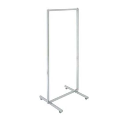 Portant droit boutique chromée L.60xP.50xH.145 cm