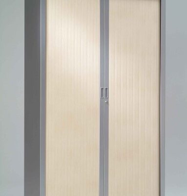 Armoire monobloc Bi-couleur portes à rideaux H.198 cm