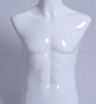 Buste Torso Homme court blanc mat