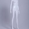 Mannequin Femme laqué blanc brillant sans tête droit