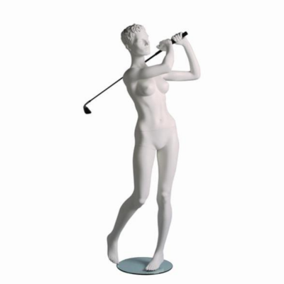 Mannequin sportif femme golfeur blanc