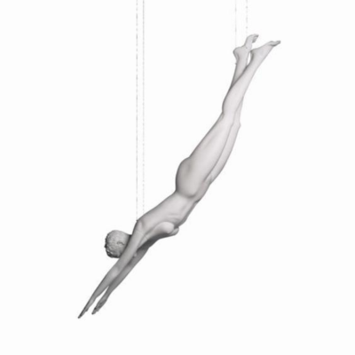 Mannequin sportif femme plongeur blanc