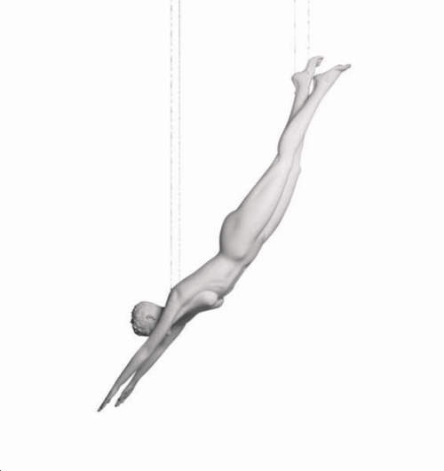 Mannequin sportif femme plongeur blanc