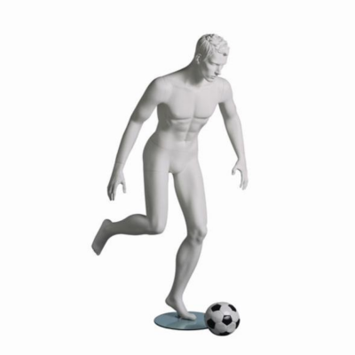 Mannequin sportif homme footballeur blanc