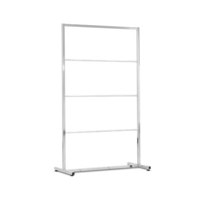 Portant tube carré avec 3 barres intermédiaires L.85xP.45xH.140 cm