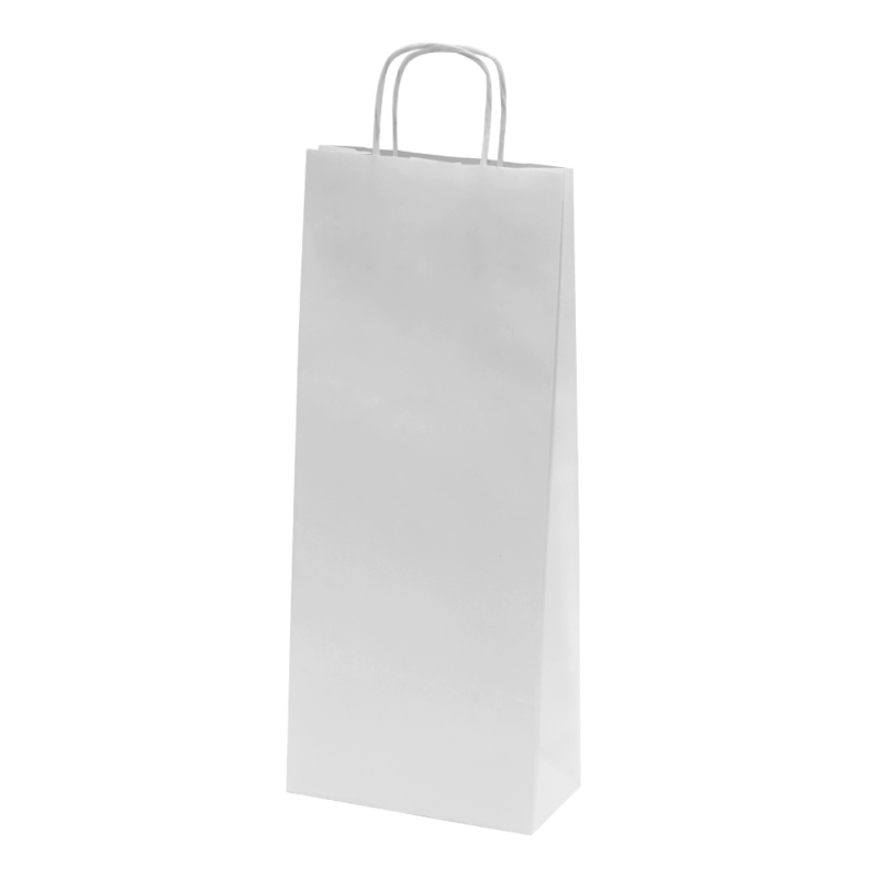 Alternative view of Sac bouteille kraft poignées torsadées – Impression 1 couleur