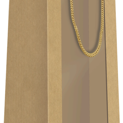 Sac bouteille kraft brun vergé avec fenêtre L11xP11xH39 cm x20