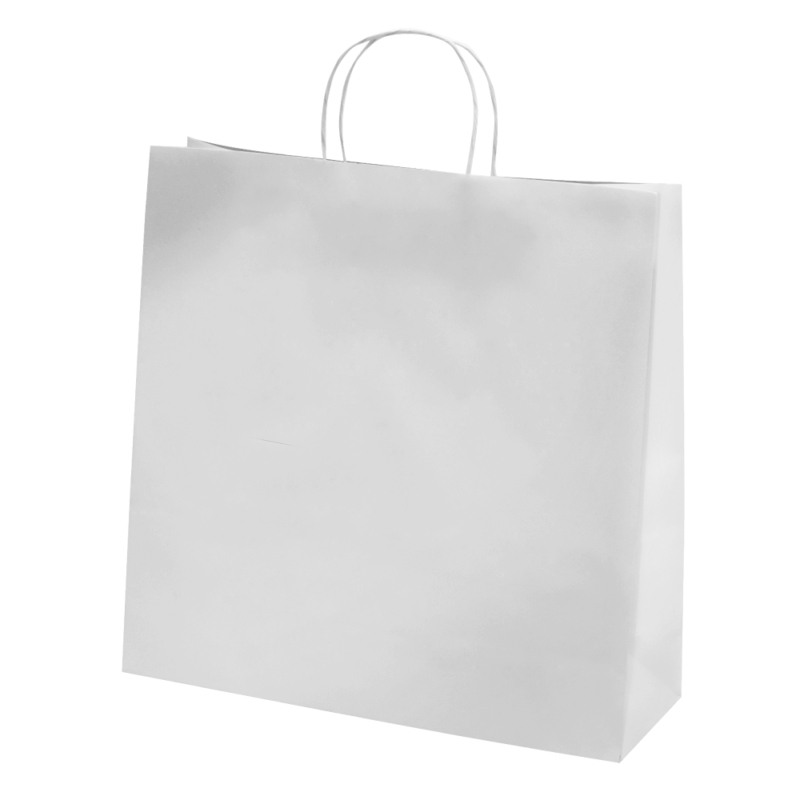 Alternative view of 50 sacs kraft Blanc Poignées Torsadées