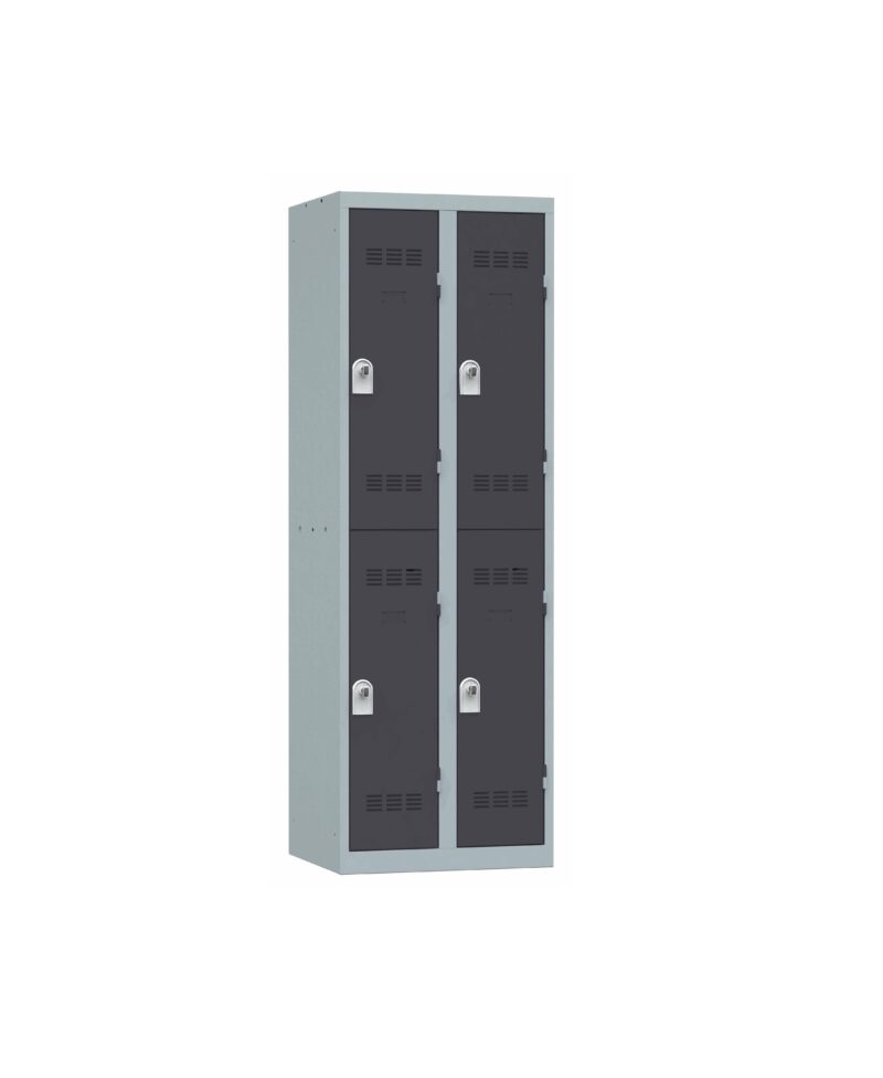 Vestiaire 2 colonnes multicases 60 cm monobloc soudé