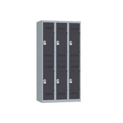 Vestiaire 3 colonnes multicases 90 cm monobloc soudé