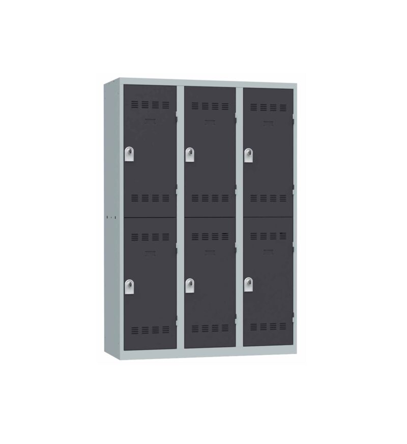 Vestiaire 3 colonnes multicases 120 cm monobloc soudé