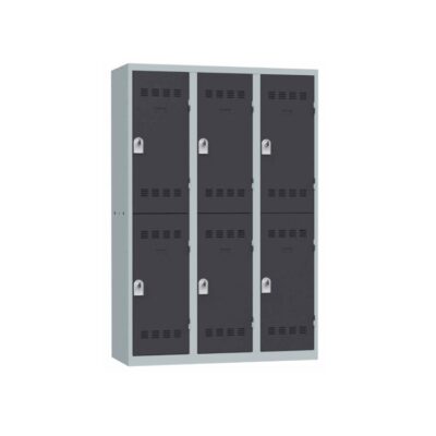Vestiaire 3 colonnes multicases 120 cm monobloc soudé
