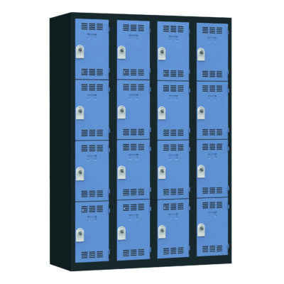 Vestiaire 4 colonnes multicases 120 cm monobloc soudé