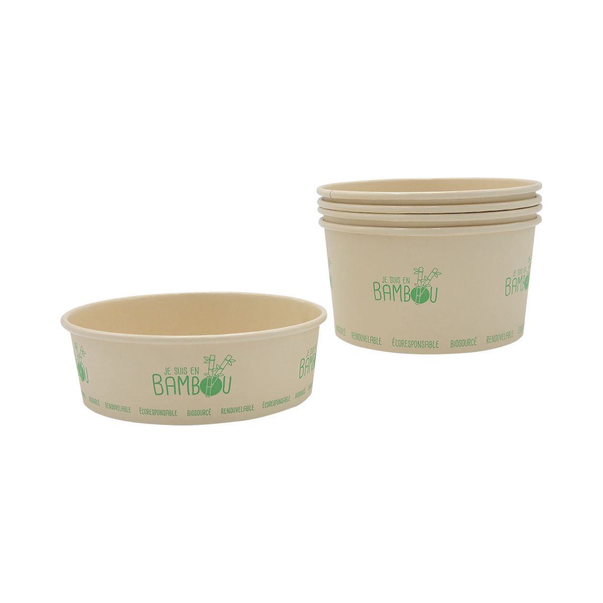 300 Bol à salade en cellulose de bambou avec enduction PE – Image 3