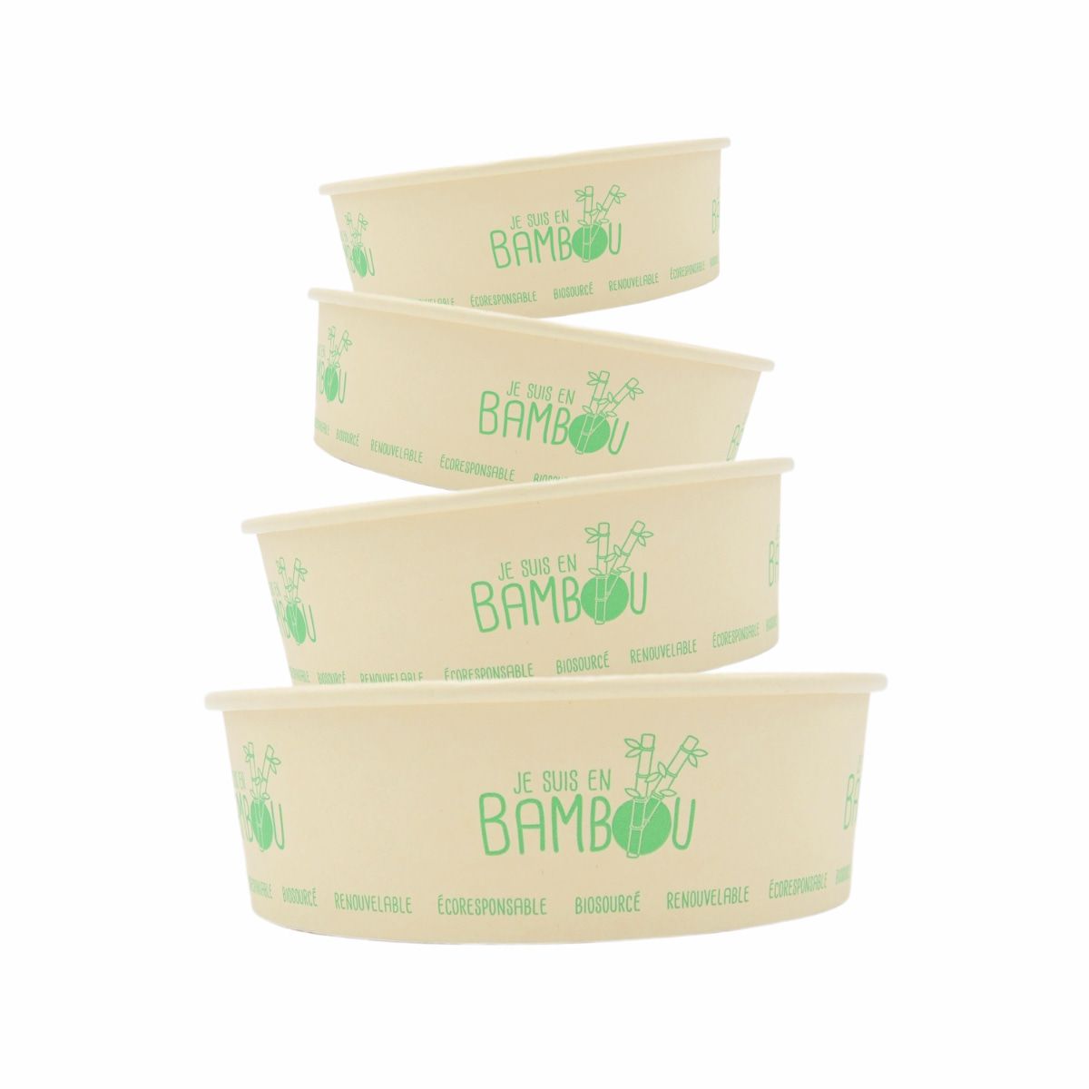 300 Bol à salade en cellulose de bambou avec enduction PE