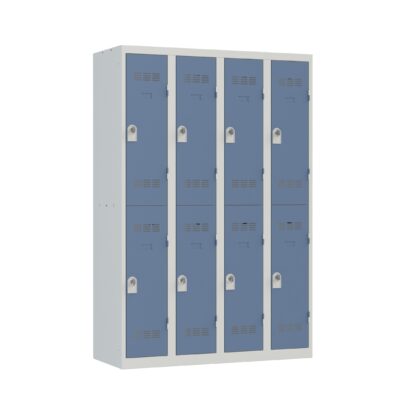 Vestiaire 4 colonnes multicases 120 cm monobloc soudé