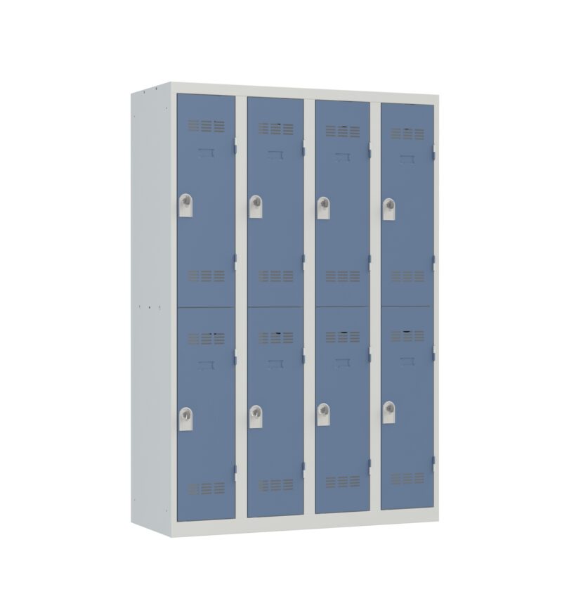 Vestiaire 4 colonnes multicases 120 cm monobloc soudé