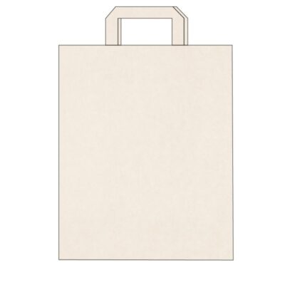 Sacs kraft poignées plates – Impression 1 couleur