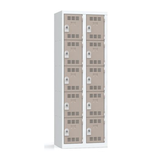 Alternative view of Vestiaire 2 colonnes multicases 60 cm monobloc soudé