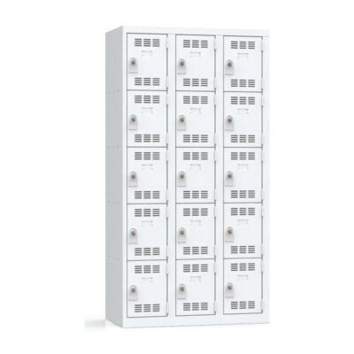 Vestiaire 3 colonnes multicases 90 cm monobloc soudé