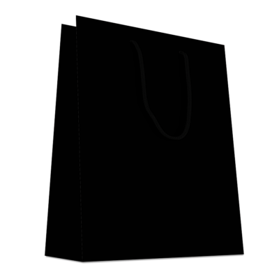 20 Sacs cabas luxe poignées cordelières Noir brillant