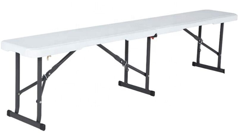 Banc pliant en plastique – Structure acier Ø19 mm – 6,8 kg