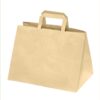 250 Sacs cabas traiteur kraft Brun 70g L32xP22xH36 cm poignées plates