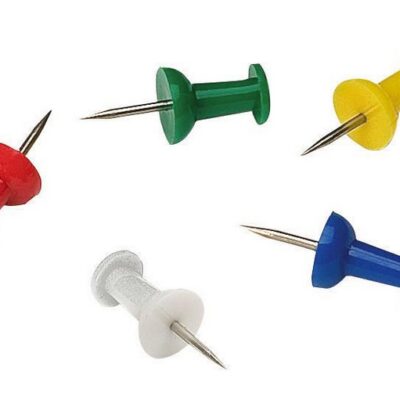 Boîte de 100 punaises push pins opaques assorties