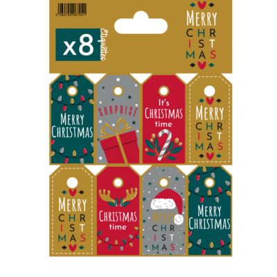 Cartes messages Noël Or & Argent x8