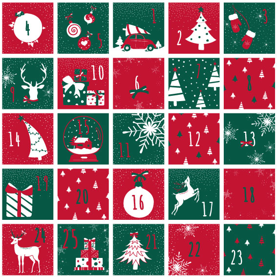 Alternative view of Sachets cadeau Noël Calendrier x 250 – Papier couché 60 g/m²