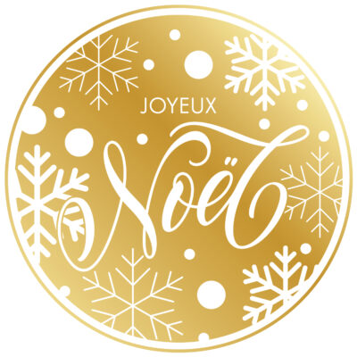 Étiquettes “Joyeux Noël” dorées x500