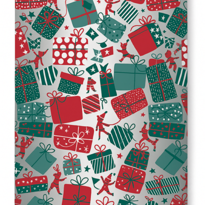 Sachets cadeau Noël Lutins x 250 – Papier couché 60 g/m²