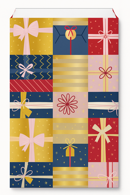 Sachets cadeau Noël Rubans d'Or x 250 – Papier couché 60 g/m²