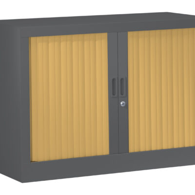 Armoires monobloc à rideaux Bicolore – hauteur de bureau 72,5 cm.