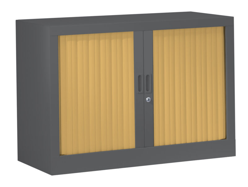 Armoires monobloc à rideaux Bicolore – hauteur de bureau 72,5 cm.