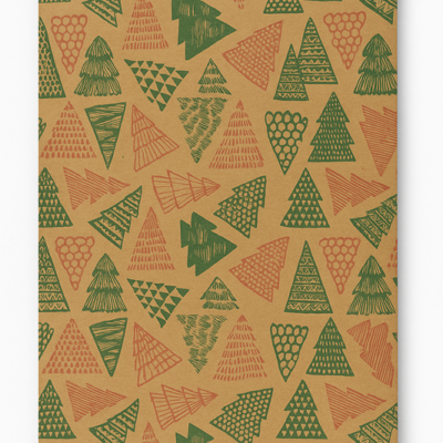 Sachets cadeau Forêts Noël x 250 – Kraft brun lisse 70 g/m²