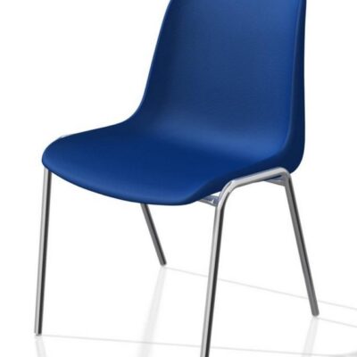 Chaise collectivité coque plastique bleue